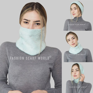 Fluffy Knitted Star Print Snood