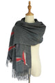 Delicate Flower Wool Tassel Scarf - Fashion Scarf World