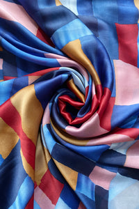 Block Colour Patchwork Silk Scarf - Fashion Scarf World