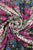 Layered Floral & Polka Dot Border Square Tassel Scarf