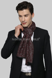Soft Paisley Print Frayed Unisex Scarf - Fashion Scarf World