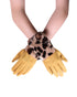 Faux Fur Leopard Print Touch-Screen Gloves