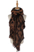 Colourful Sequin Leopard Print Frayed Blanket Wrap - Orange