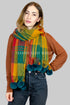 Colourful Tartan Wool Tassel Scarf