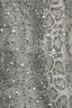 Silver Splatter Foiled Snakeskin Print Scarf with Tassels - Fashion Scarf World