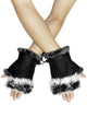 Plain Real Fur Fingerless Mittens
