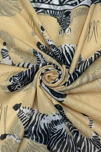 African Zebra Print Frayed Scarf