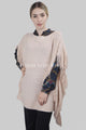 Pearl & Bead Shoulder Knitted Poncho - Fashion Scarf World