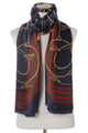 Elegant Tassel & Buckle Print Silk Scarf - Fashion Scarf World