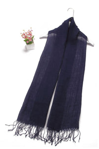 Versatile Classic Plain Tassel Linen Scarf - Fashion Scarf World