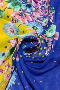 Dotty Ombre Floral Print Chiffon Scarf - Fashion Scarf World