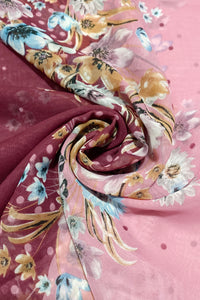 Dotty Ombre Floral Print Chiffon Scarf - Fashion Scarf World