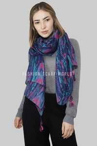 African Print Tasselled Corner Scarf