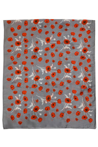 Poppy Print Silk Scarf