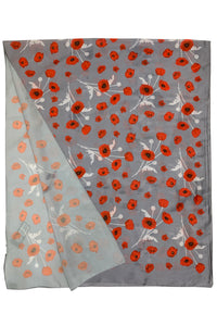 Poppy Print Silk Scarf