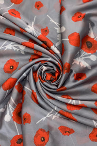 Poppy Print Silk Scarf