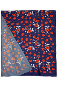 Poppy Print Silk Scarf