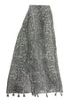 Silver Splatter Foiled Snakeskin Print Scarf with Tassels - Fashion Scarf World