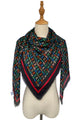 Multi Coloured 'H' Letter Print Square Scarf - Fashion Scarf World