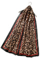 Leopard Silk Scarf With Border - Fashion Scarf World