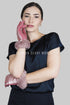Metallic Faux Fur Trim Touchscreen Gloves