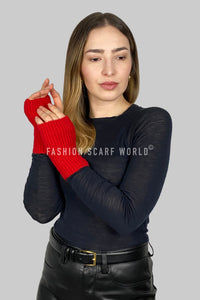 Plain Knitted Fingerless Gloves