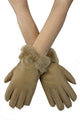 Bow Woolen Soft Leather Handmade Gloves