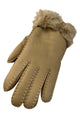 Bow Woolen Soft Leather Handmade Gloves