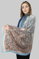 Ombre Indian Paisley Print Crinkle/Pleated Effect Scarf