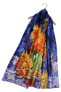 Van Gogh Sunflower Print Silk Scarf - Fashion Scarf World