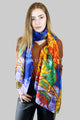 Van Gogh Six Sunflowers Print Silk Scarf