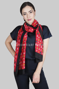 Christmas Tree Print Silk Scarf