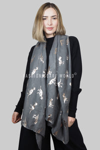 Rose Gold Dinosaur Print Scarf