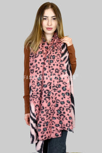 Fashion Leopard and Zebra Print Wool Scarf