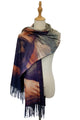 Leonardo Da Vinci Mona Lisa Print Wool Scarf with Tassel Edge