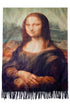 Leonardo Da Vinci Mona Lisa Print Wool Scarf with Tassel Edge