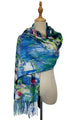 Monet Water Lily Painting Print Wool Scarf with Tassels