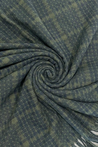 Woven Textured Check Blanket Tassel Scarf