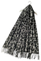 Warm Leopard Wool Scarf with Tassels
