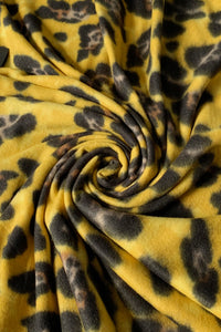 Warm Leopard Wool Scarf with Tassels