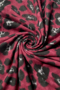 Warm Leopard Wool Scarf with Tassels