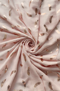 Rose Gold Feather Print Foiled Scarf