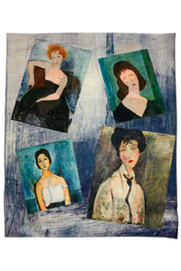 Modigliani Italian Expressionism Female Portrait Painting Print Art Silk Scarf