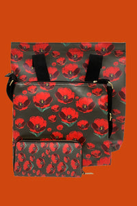 Red Poppy Flower Bag Collection - Crossbody