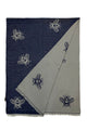 Reversible Soft Wool Bee Print Frayed Edge Scarf