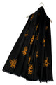 Reversible Soft Wool Bee Print Frayed Edge Scarf