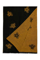 Reversible Soft Wool Bee Print Frayed Edge Scarf