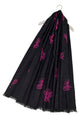 Reversible Soft Wool Bee Print Frayed Edge Scarf