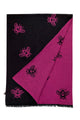 Reversible Soft Wool Bee Print Frayed Edge Scarf