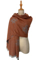 Reversible Soft Wool Bee Print Frayed Edge Scarf